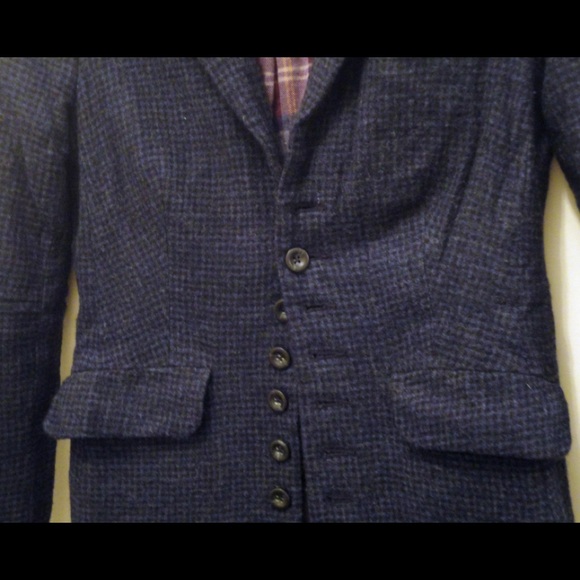 FREE PEOPLE small checkered wool jacket size 4 EUC - Picture 6 of 12